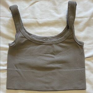 Gray Ribbed Women's Tank Top